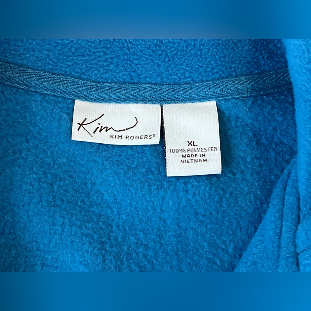 Kim Rogers Women’s Turquoise Fleece Jacket. XL. Super soft. - Picture 4 of 11
